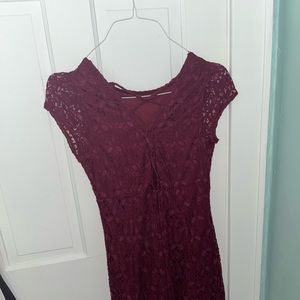 Maroon Lace Dress